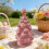 Pink LED Christmas Tree Night Light Ceramic Bunny Resin 6
