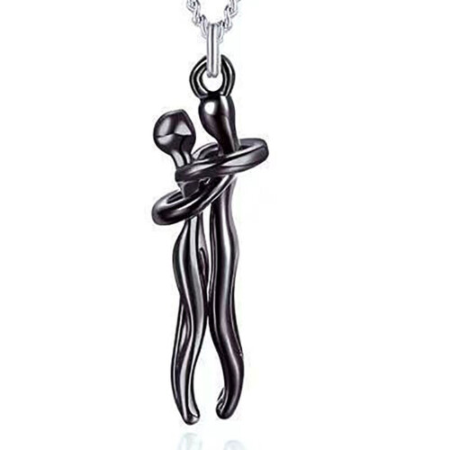 Couple Necklace Hugging Figure 2-Piece Durable Gift Set 1