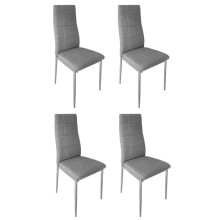 Set 4 scaune capitonate pentru sufragerie si living, 4 bucati, gri