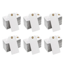 Large Reinforcing Hole Paper Tag with String Attached,1200 Pcs Paper Hanging Tags with Elastic Rope Attached
