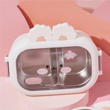 Stainless Steel Lunch Box Rabbit Design Divides Large Capacity Portable Sealed Bento Box Children Student Birthday Gifts