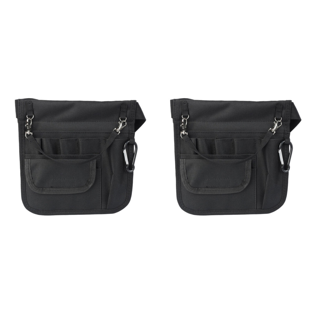 Black 2X Nursing Bag, Nurse Fanny Pack, Belt Utility Kit, Nursing Tools Pocket Organizer, Nurse Waist Pouch Hip Bag
