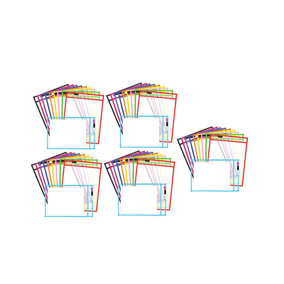 Photos - Dry Erase Board / Flipchart 50PCS Dry Erase Pockets, Extra LargeReusable Dry Erase Pocket Covers, Ticket Holders, Teacher Supplies Dry Erase Covers
