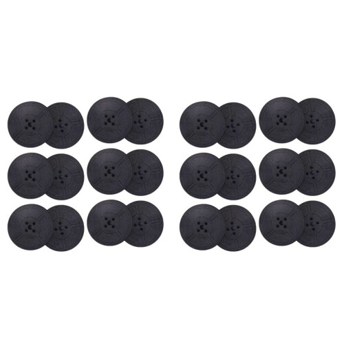 12Pack Typewriter Ribbon Twin Spool Typewriter Ribbon Ink Twin Spool Pack Ink for Most Typewriter(Black)