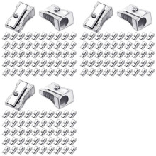 288 Pcs Metal  Pencil Sharpeners Handheld Metal Pencil Sharpeners Single Hole Aluminum Alloy Manual Pencil Sharpener