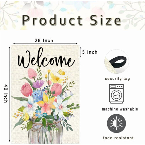 Spring Floral House Flag 28x40 in Double Sided 1
