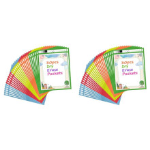 60 Stuks Droog Uitwisbare Zakhoezen, Herbruikbare Kaartjeshouders, Doorzichtige Plastic Paginabeschermers, Organisatiebenodigdheden voor School