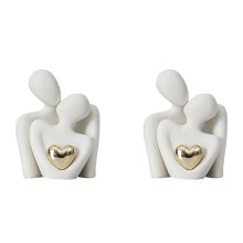 2X Couple Statue Tv Stand Decor Abstract Sculpture Knick Knacks Home Decor Couples Love Office Show Pieces White A