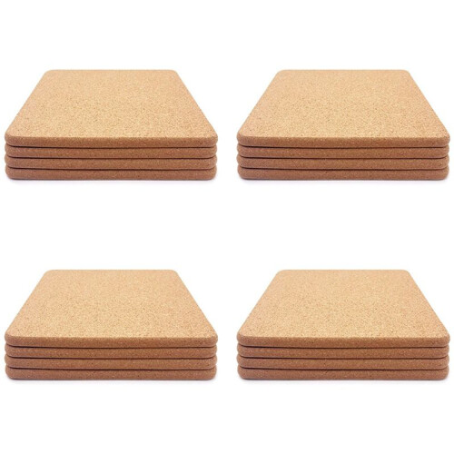 16X Almofada de Cortiça Quadrada Grossa de Alta Densidade para Pratos Quentes, Porta-Copos Multifuncional Resistente Ao Calor de 8 Polegadas,