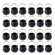 24Pcs Candy Kettles Witch Skeleton Cauldron Holder Pot with Handle for Halloween Easter St Patrick'S Day Party