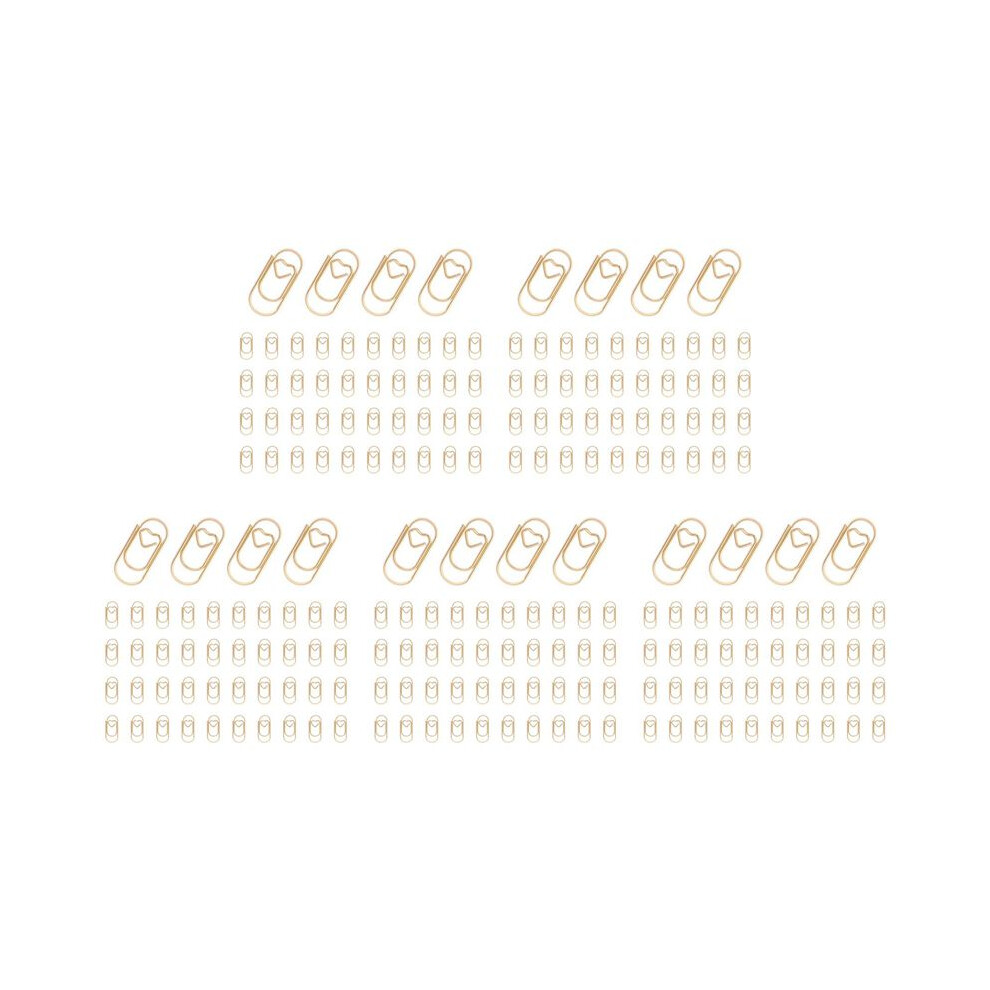 750 Pieces Gold Cute Paper Clips Clips Heart Shaped Paperclips Bookmark Clips For Office Supplier School 6031978985710