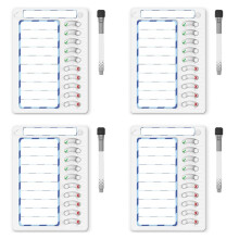 4X Tableau de Tâches Effaçable pour les Enfants, Liste de Tâches à Faire, Tableau de Planification des Tâches de Routine avec Autocollants