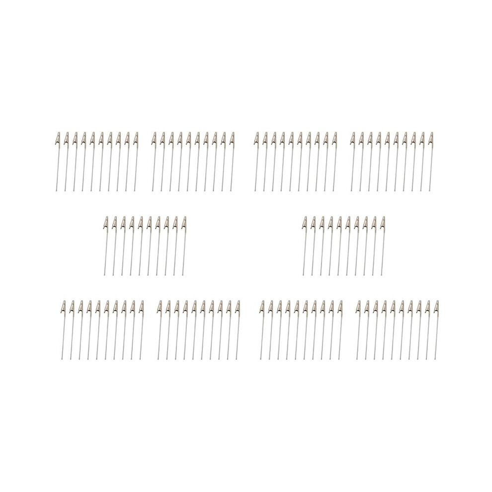 100 X Crocodile Metal Clips With Wire Stalk Alligator Clamps For Memo Note Card Holders 4711324479255
