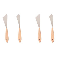 4 Pcs Painting Knife Spatula Palette Knife Wood Handle and Metal Blade Painting Accessories for Art and Paint