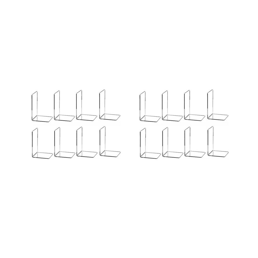 16 Transparent Bookends Acrylic Bookshelf L-Shaped Bookend Picture Book Album Compartment Board Storage Book Clip 6034164970446