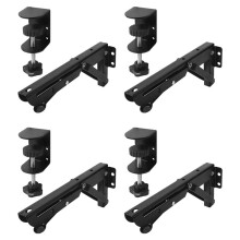 4 Stuks Toetsenbordlade Onder Bureau, Opvouwbare Beugels met Klem, Eenvoudig Te Installeren, Verstelbare Desktopverlengplank 9x4,3 cm
