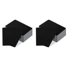 100 Tarjetas de Visita Metálicas Negras de 0,8 mm de Grosor, con Grabado Láser, de Aluminio, para Casa y Oficina.