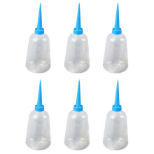 6X 250 Ml Doorzichtige, Witte, Blauwe Plastic Applicatorfles voor Vloeibare Lijm