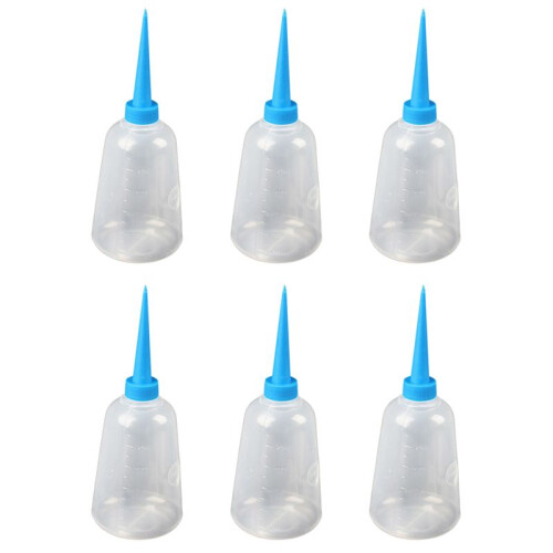 6X 250ml Clear White  Plastic Liquid Glue Applicator Bottle