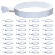 200 Pcs Cloth Event Wristbands, Colored Wrist Bands for Events, for Concert Wrist Strap (White)