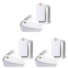 375 Pcs Hang Tags with Reinforced Eyelet and Wire, Pre-Attached Wire Cardboard for Labeling Price 4 3/4 X 2 3/8 Inch
