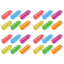 24er-Pack Bleistift-Organizer-Körbe, Schreibtisch-Aufbewahrung in Regenbogenfarben für Kinder, Halter für Unterrichtsmaterial für die Schule