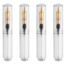 4X Penna Stilografica Tascabile con Contagocce Penna A Inchiostro con Pennino F Penna A Inchiostro Portatile Penna Tascabile Trasparente