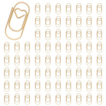 450 Pieces Gold Cute Paper Clips Clips Heart Shaped Paperclips Bookmark Clips for Office Supplier School