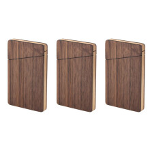 3X Portable Wooden Business Card Case Men and Women Business Gift Card Holder Portable Walnut Wood