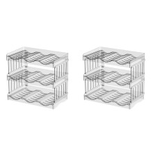 2X Water Bottle Organizer for 40oz Tumbler with Handle, Stackable Cup Organizer for Cabinet for Cup Accessories 3 Floors
