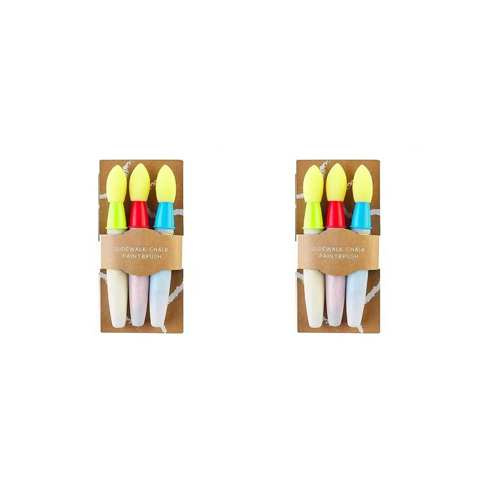 6X Washable Sidewalk Chalk Paint Brush Set Soft With Foam Brush Chalk Paint Stick Children's Gifts Kid's Paintbrush 6033206397722