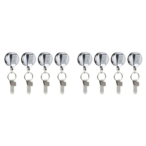 8pcs Retractable Pull Pen Pencil Holder with Belt Clip Key Ring Universal Lanyard