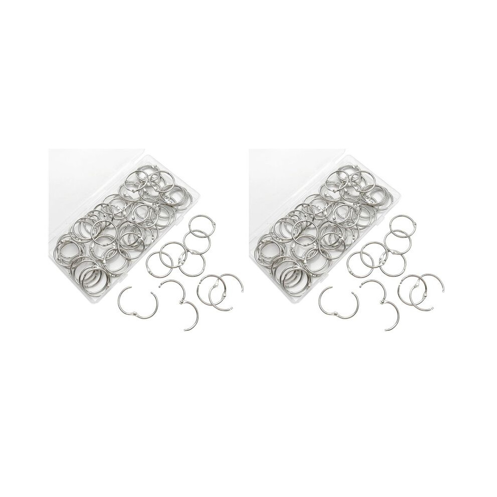 120 Pcs Loose Leaf Binder Rings 1-Inch Office Book Rings, Nickel Plated Steel Binder Rings, Key Rings, Metal Book Rings 4711597945020