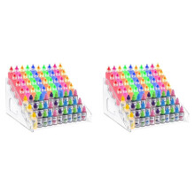 2X Clear Acrylic Paint Organizer (7 Tier),Paint Bottle Organizer,Acrylic Paint Storage Organizer, Paint Rack