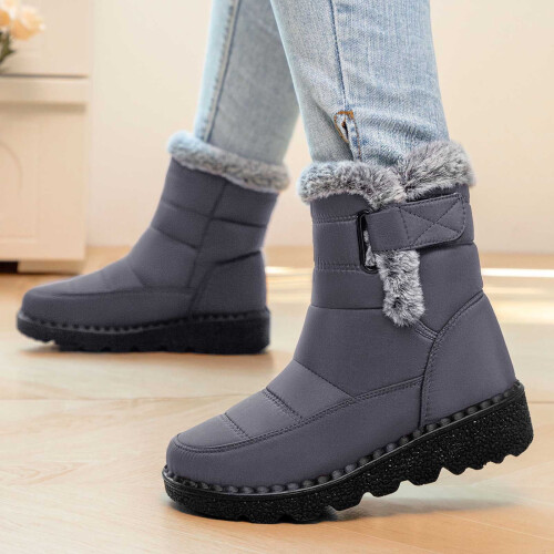 Botas de neve femininas, botinhas de inverno impermeáveis de cano curto. 1