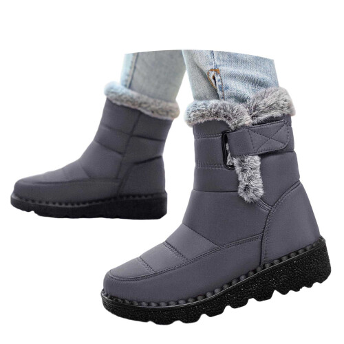 Botas de neve femininas, botinhas de inverno impermeáveis de cano curto. 2