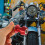 Motorcycle swingarm spools sliders stand adapters red 2 8