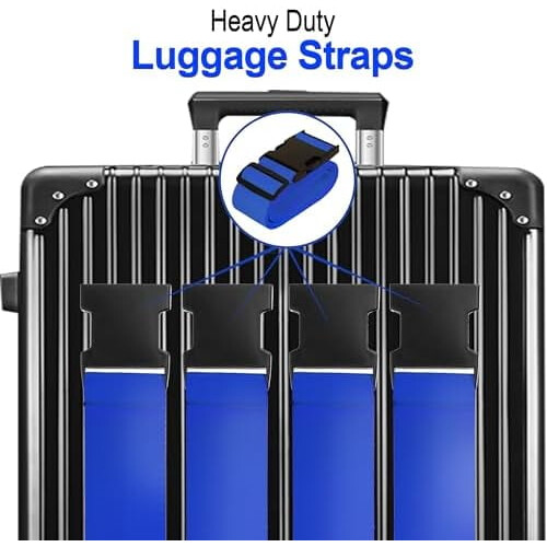 TSA-zertifizierte Gepäckgurte, 8er-Packung, blau 2
