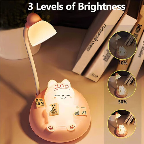 LED Desk Lamp  Cat Dimming Reading Light 3 Lighting Mode USB Rechargeable Bedside Nightlight Portable Night Light A 2