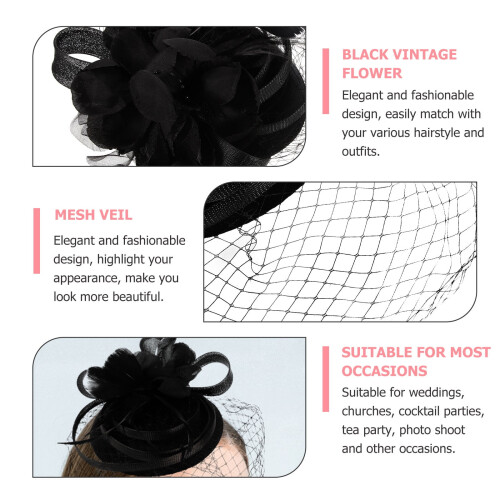 1 Sraith Hataí Fascinator do Mhná Maisithe le Dearadh Galánta do Pháirtithe Cóctaile 2