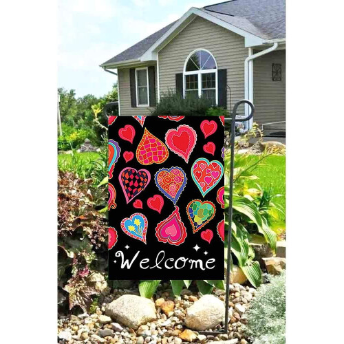 Double-Sided Welcome Spring Garden Flag 12.5 x 18 in 1