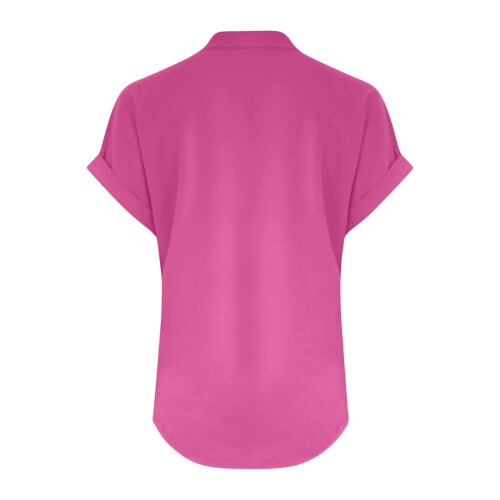 VERUGU Γυναικείο Μπλούζα με Κοντομάνικο και V-Neck, από Βαμβάκι και Λινό, Μονόχρωμο, 1
