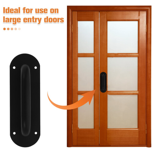 Homoyoyo Elegant Black Stainless Steel Door Handle Easy Push Pull Function 2