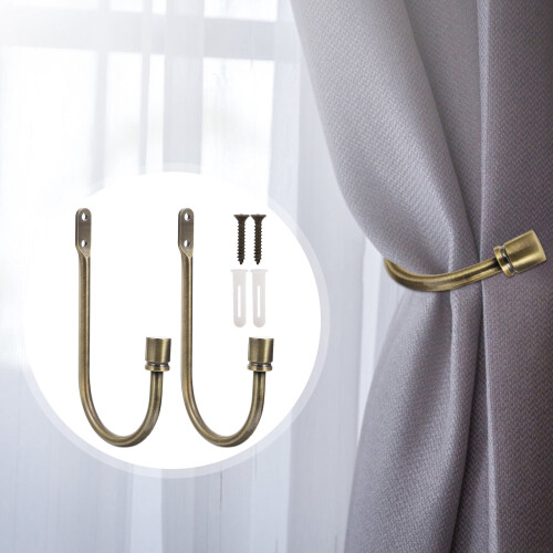 1 Pair U Shaped Curtain Holdbacks Wall Mounted Drapery Tiebacks 1