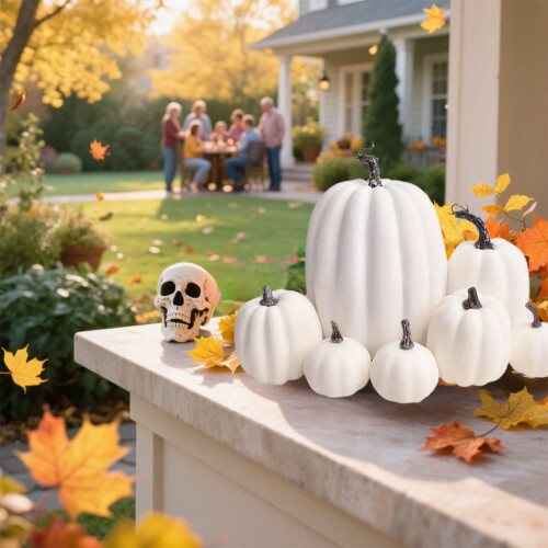 Halloween Pumpkin Ornament Set Plastic 7 pcs 1