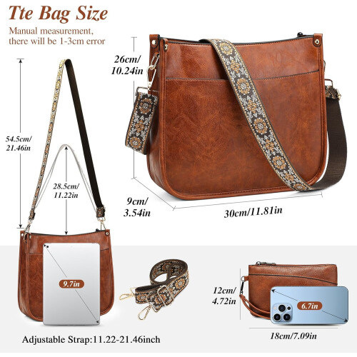 Τσάντα Crossbody για γυναίκες Μοντέρνες τσάντες Hobo από δέρμα Vegan για γυναίκες, τσάντες 2
