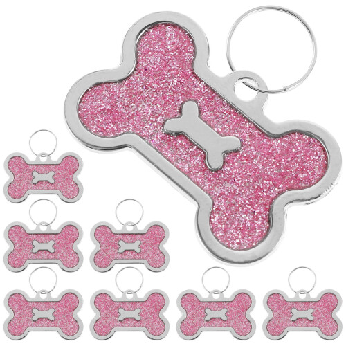 24Pièces Étiquettes Os Rose Durables Pour Colliers 1