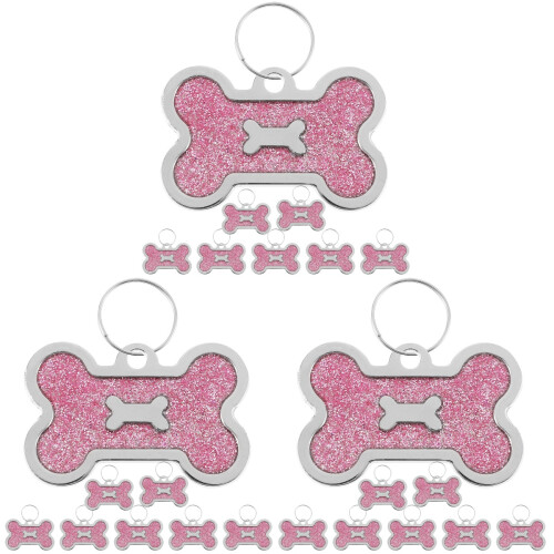 24Pièces Étiquettes Os Rose Durables Pour Colliers 2