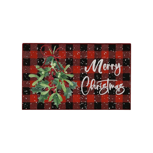 Tapis de Noël rouge en polyester, 60 x 40 cm 1