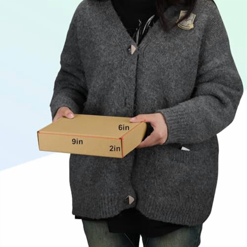 Pacote com 40 caixas de papelão ondulado pequenas de 9x6x2 polegadas para envio postal, na cor marrom. 2